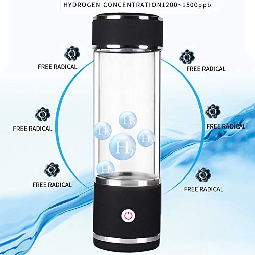 Fbestbei Generador de Agua de hidrógeno PE y PEM 300ml Alto H2O y ORP Botella de ionizador de Agua Anti-oxidación del generador de hidrógeno con Escape de ozono de Cloro Residual