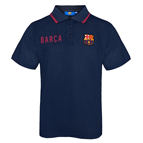 FC Barcelona - Polo oficial para niño - Con el escudo del club - Azul - Azul marino - 12-13 años