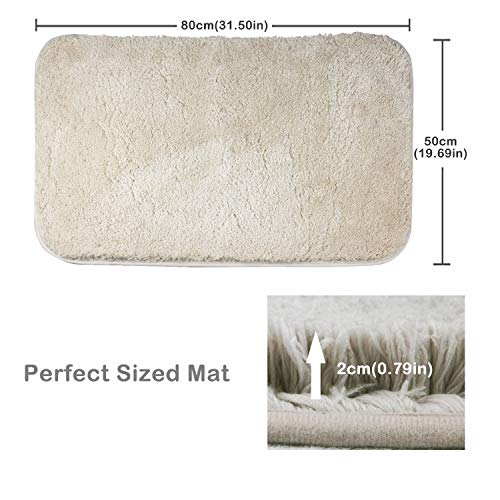 FCSDETAIL Alfombrilla de Baño Antideslizantes de 50X80 cm, Tapete para el Piso Lavable a Máquina con Microfibras Suaves Absorbentes de Agua para Bañera, Ducha y Baño