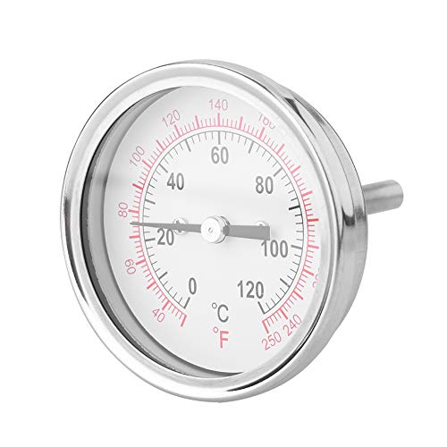 Fdit 120 ℃ Termómetro bimetálico Industrial de Alta Temperatura Indicador de Temperatura Horno Parrilla BBQ Dial analógico Doble Escala