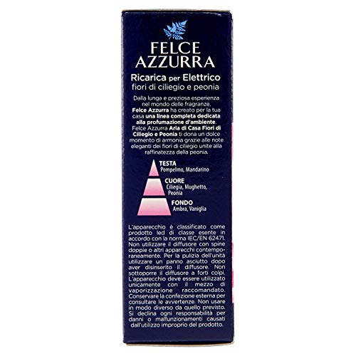 Felce Azzurra ricarica Deo ambiente eléctrico Aroma Talco & flores de cerezo – Paquete de 1 x 20 ml – Total: 20 ml