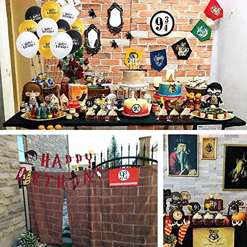 Feliz Cumpleaños Banderas,Suministros de Fiesta de Feliz Cumpleaños,Decoración de Pastel de Mago,Decoración de Pastel de Harry Potter,para Fiestas de Cumpleaños, Celebraciones de Magos