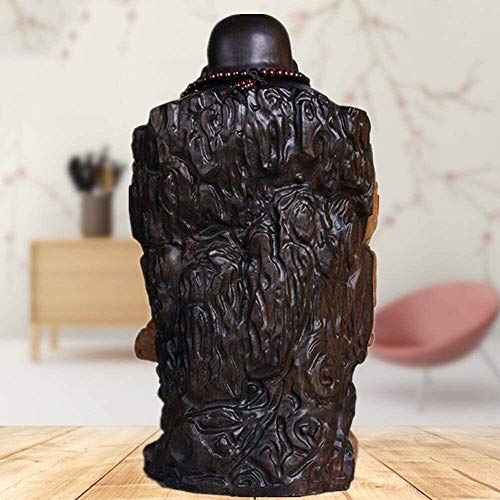 Feng Shui Chino Decoración de Risa Negro ébano estatuas de Buda de pie, atraer Regalos de la Riqueza y la Buena Suerte for el hogar y la Oficina Congratulatory 0922 (Size : Big)