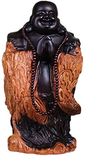 Feng Shui Chino Decoración de Risa Negro ébano estatuas de Buda de pie, atraer Regalos de la Riqueza y la Buena Suerte for el hogar y la Oficina Congratulatory 0922 (Size : Big)