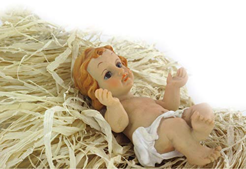 Ferrari & Arrighetti Figuras Belén: Niño Jesús en la cuna de 10 cm para Nacimiento