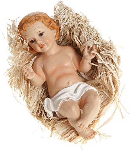 Ferrari & Arrighetti Figuras Belén: Niño Jesús en la cuna de 10 cm para Nacimiento