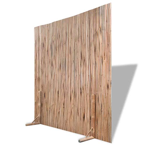 Festnight Divisor de Espacios Panel de Valla Bambú en Interiores y Al Aire Libre,Se Puede Adaptar a Casi Cualquier Forma,Color Natural 180x180cm