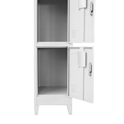 Festnight Mueble Archivador Armario de Oficina Acero con 3 Compartimentos,38x45x180 cm(Tipo 3)