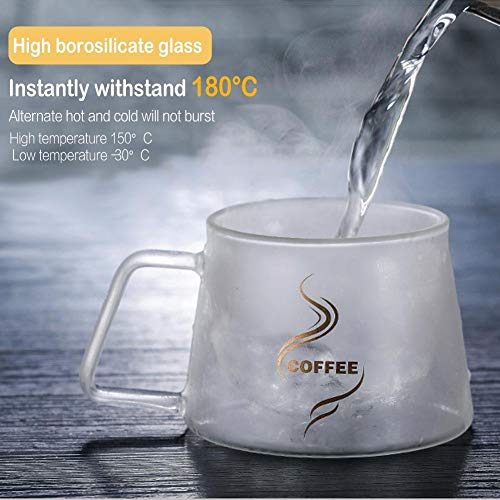 FGF-EU tazas de vidrio de doble pared, cuchara de borosilicato alto, taza de café, doble uso, resistente al calor, aislante, vaso de agua fría para té, café, uso diario y oficinas