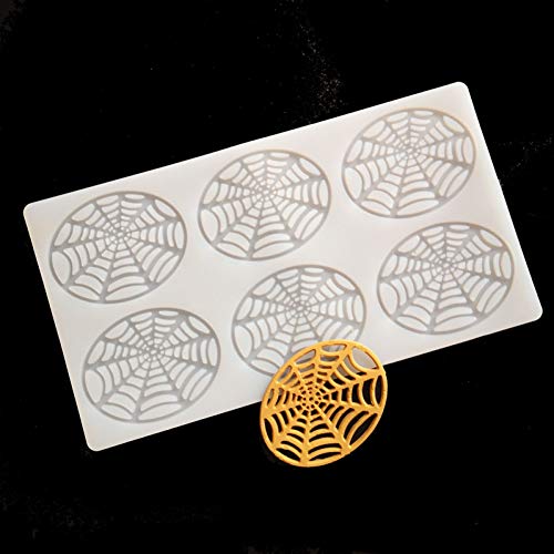 FGSDG Spider Web Chocolate Mold Cobweb Silicone Mould Transfer Sheet Halloween Cake Decorating   DIY Garnish For Desser