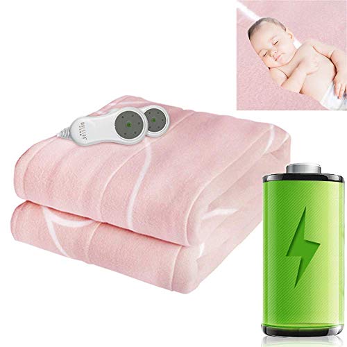 FGVBC Manta eléctrica Doble Individual, Mantas Gruesas para Invierno con termostato de Control Doble, Manta calefactora Lavable, Segura para el frío Invierno, Rosa,