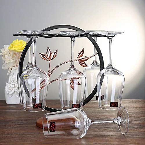 Fiamer Soporte para copas de vino, sistema de secado de aire, barra de cocina, estante de almacenamiento para escritorio, soporte de metal para exhibir copas