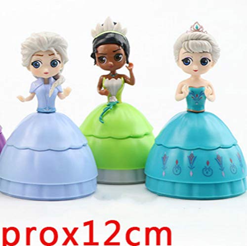 Figura Juguete 6 Unids / Set Sorpresa Gashapon Toy Princess Baby Dolls Capsule Princess Balls PVC Cake Girls Regalos Juguetes