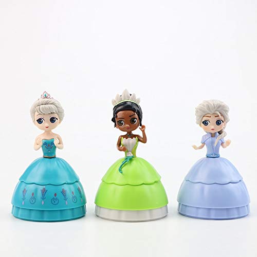 Figura Juguete 6 Unids / Set Sorpresa Gashapon Toy Princess Baby Dolls Capsule Princess Balls PVC Cake Girls Regalos Juguetes