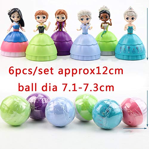 Figura Juguete 6 Unids / Set Sorpresa Gashapon Toy Princess Baby Dolls Capsule Princess Balls PVC Cake Girls Regalos Juguetes