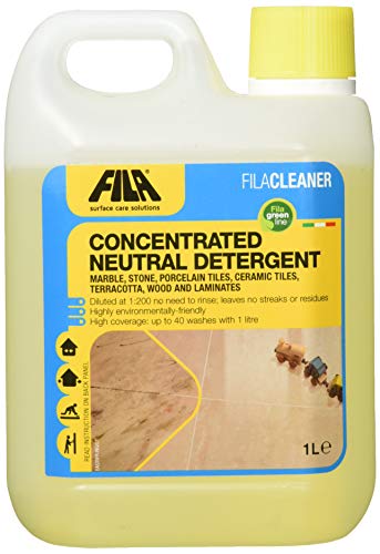 FILA Soluciones de cuidado de superficies, detergente neutro concentrado (mármol, piedra, azulejos de porcelana, azulejos de cerámica, terracota, madera y laminados, 1 litro