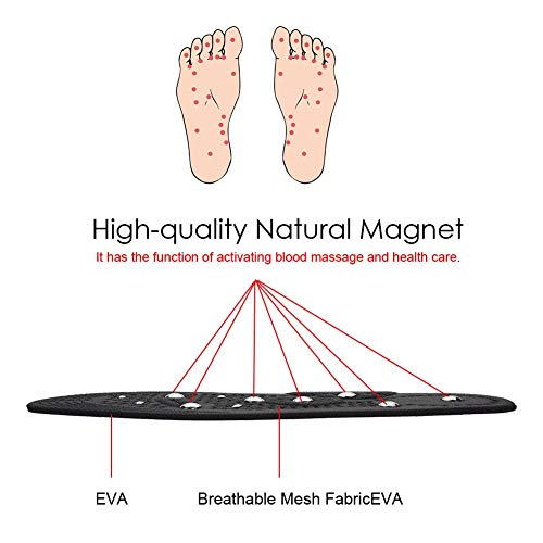 Filfeel Plantillas de masaje magnético, acupresión de terapia magnética, almohadillas para pies transpirables y saludables, alivio del dolor, mejorar la circulación sanguínea de hombre mujer