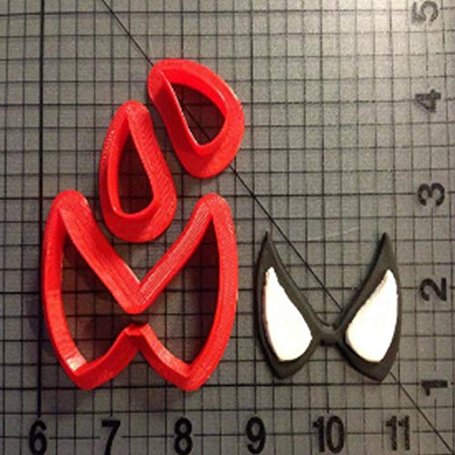 Film Super Hero Spider Face Eyes Spider Web Cookie Cutter Set Made 3D Printed Fondant Cupcake Top Cake Cutter Decorating Tool,Spiderman Eyes 2Inch