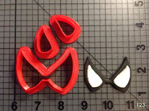 Film Super Hero Spider Face Eyes Spider Web Cookie Cutter Set Made 3D Printed Fondant Cupcake Top Cake Cutter Decorating Tool,Spiderman Eyes 2Inch