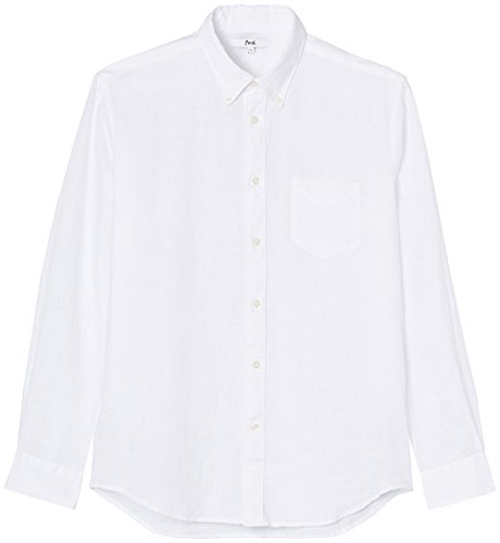 find. Regular fit Linen Shirt Camisa, Blanco (White), 4X-Large