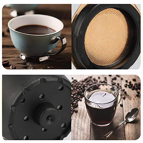 FineInno Cafetera Capsulas Recargables Refillable Coffee Capsules Filtro Reutilizable Cafe Reusable Coffee Filter Compatibles Nespresso Original Gratis Cuchara,Cepillo