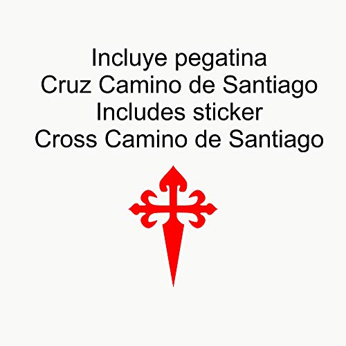 Finoly Pin Camino de Santiago para Ropa Varios Diseños Xacobeo Jacobeo (Pin Vieira Blanca Con Cruz de Santiago)