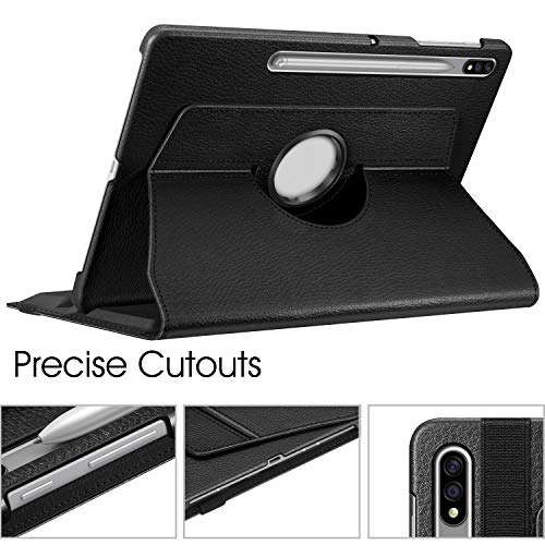 Fintie Funda Giratoria para Samsung Galaxy Tab S7+ 12.4" con Soporte para S Pen - Rotación de 360 Grados Carcasa con Auto-Reposo/Activación para Modelo SM-T970/T975, Negro