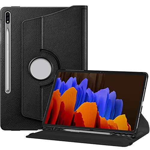 Fintie Funda Giratoria para Samsung Galaxy Tab S7+ 12.4" con Soporte para S Pen - Rotación de 360 Grados Carcasa con Auto-Reposo/Activación para Modelo SM-T970/T975, Negro