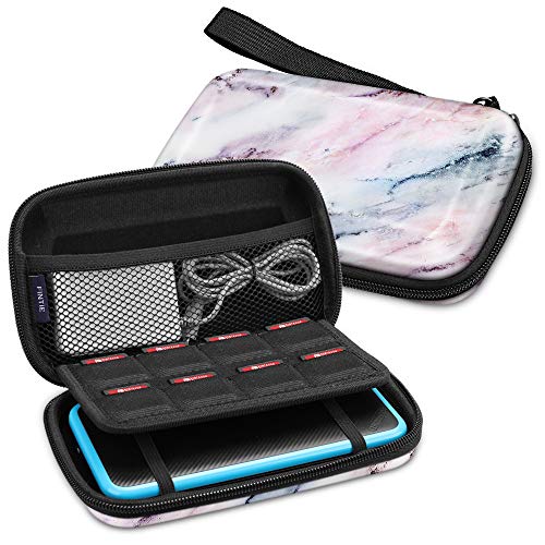 Fintie Funda Portátil para Nintendo 2DS XL / 3DS XL / 3DS / 3DS LL - Estuche para Viaje Bolsa de Transporte para la Consola con Ranuras para Tarjeta de Juego y Bolsillo Interno, Mármol Rosa