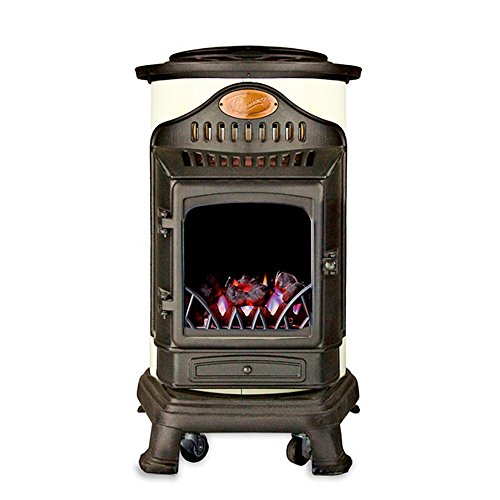 Fireside Estufa portatil de Gas butano de Color Crema con Panel Radiante Modelo Provence