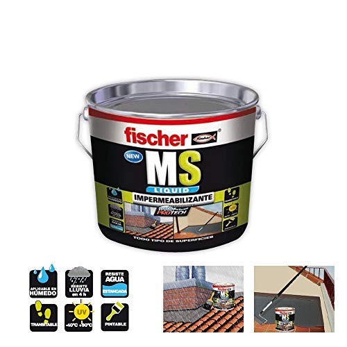 Fischer 534616 Impermeabilizante polímero MS líquido, Marrón/Teja, 1 Kg