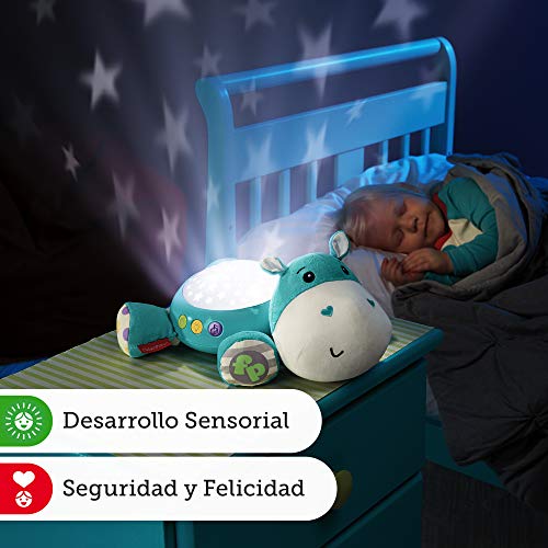 Fisher-Price Hipopótamo dulces sueños, juguete de cuna para bebé (Mattel CGN86), peluches, azul