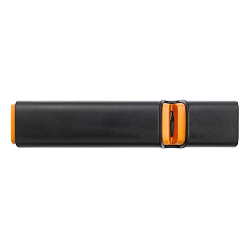 Fiskars Afilador de cuchillos para el afilado de hojas de acero, Piedra de moler cerámica, Edge, Roll-Sharp, Negro/Naranja, 1003098