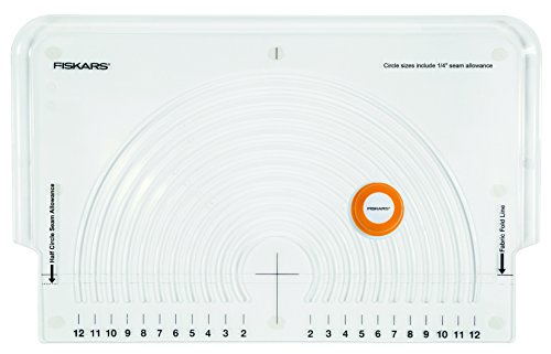 Fiskars Cortadora de círculos para tela, con 11 diámetros diferentes, Hoja de acero, 1023904