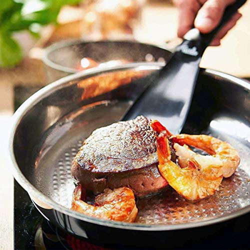 Fissler crispy steelux premium / Sartén de acero inoxidable (Ø 24 cm) Sartén sin revestimiento, fritura baja en grasa - todos los tipos de estufas también de inducción