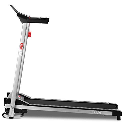 FITFIU Fitness MC 160 Cinta de correr y andar Plegable Eléctrica con Pulsómetro y pantalla LCD, Máquina Fitness motor de 1500W hasta 14km/h con 12 programas de entrenamiento, Unisex adulto, Gris