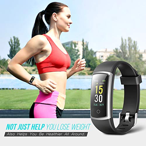 FITFORT Pulsera de Actividad Reloj Inteligente para Hombre y Mujer, IP68 Impermeable Reloj Deportivo con Rtmo Cardíaco, Presión Sanguínea, Sueño Monitor, Contador y Calorías para Android y iOS