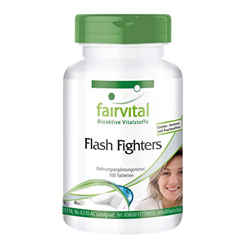 Flash Fighters - Isoflavonas de Soja + Agnus Castus + Dong Quai + Cimicifuga + DGL + Calcio - VEGANO - 100 Comprimidos - Calidad Alemana