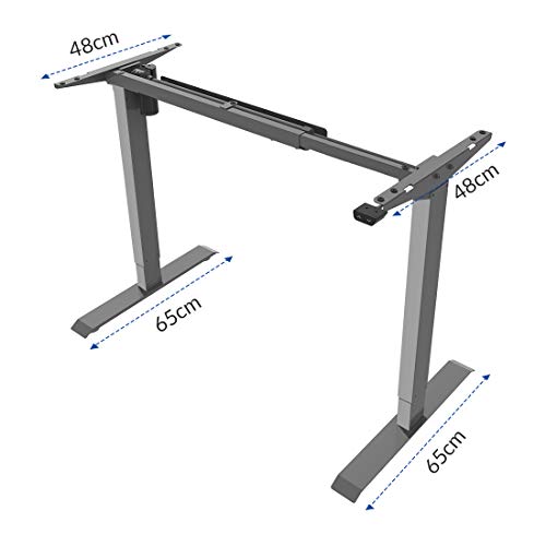 FLEXISPOT EC1S Escritorio eléctrico Soporte de Escritorio Ajustable en Altura, Mesa para Oficina en casa, Marco de 2 etapas con Motor único, Gris