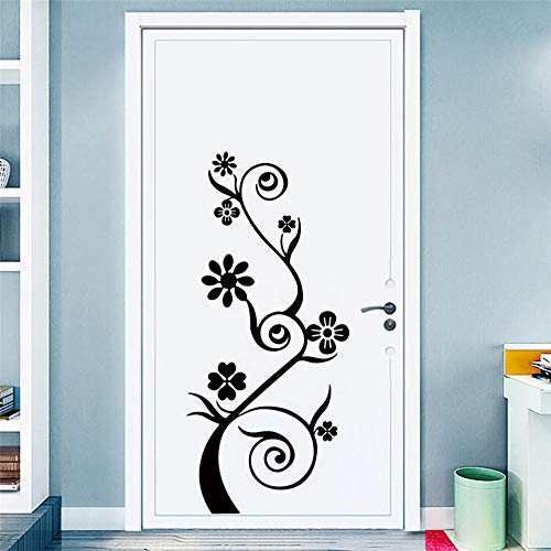 Flor de vid decorativa pegatinas de pared refrigerador vinilo vitrinas decoraciones para el hogar Diy salón apliques arte mural póster @ Black_Estados Unidos