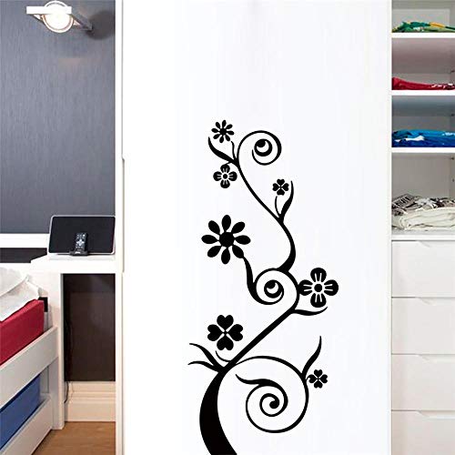 Flor de vid decorativa pegatinas de pared refrigerador vinilo vitrinas decoraciones para el hogar Diy salón apliques arte mural póster @ Black_Estados Unidos