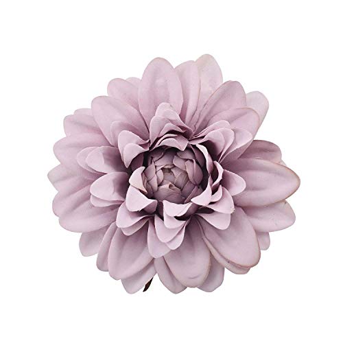 Flores artificiales de seda de Dalia blanca, rosas rojas para decoración de bodas, caja de regalo, álbumes de recortes, manualidades y flores falsas, granate, Size