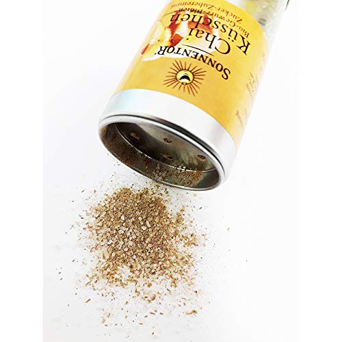 Flores de especias orgánicas de polvo de Chai 70g Sprinkle Box | Azúcar de remolacha picante con canela, cardamomo y jengibre orgánico - Para postres Pasteles Mousse Leche sobre café Chai Latte