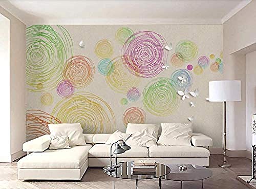 Fondos de pantalla Fondos de pantalla 3D Personalidad moderna Bobina geométrica Mariposa Sala de estar Dormitorio Decoración para el hogar Mural de pared-200x140cm