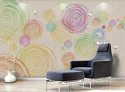 Fondos de pantalla Fondos de pantalla 3D Personalidad moderna Bobina geométrica Mariposa Sala de estar Dormitorio Decoración para el hogar Mural de pared-200x140cm