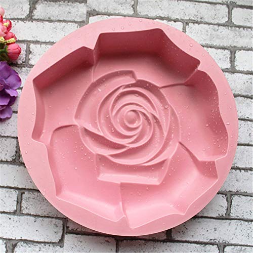 Forma de Rosa Flor Grande Moldes de Silicone - Molde Antiadherente de la Torta de Silicona para Repostería, Bizcocho, Tartas, Repostería, Bizcocho, Gelatina Grande, Pan