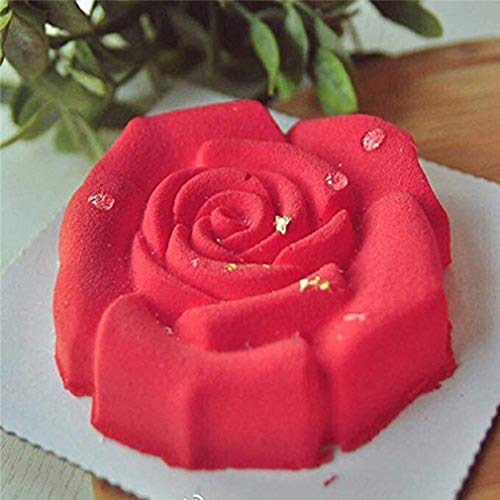 Forma de Rosa Flor Grande Moldes de Silicone - Molde Antiadherente de la Torta de Silicona para Repostería, Bizcocho, Tartas, Repostería, Bizcocho, Gelatina Grande, Pan