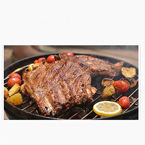 FQCD Al Aire Libre, Parrilla de carbón de leña, Barbacoa, Pinchos a la Parrilla, Horno de Manzana, cúpula con Tapa, Base de Pedestal, Parrilla Estilo BBQ Party, Hierro Lacado Negro