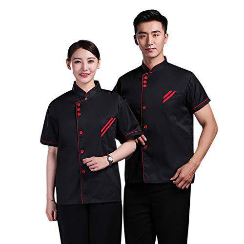 Freahap - Camisa Camiseta de Cocinero Cocina Uniforme Manga Larga Chaqueta de Chef Camarero para Hombres y Mujeres para Restaurante Hotel #1 L