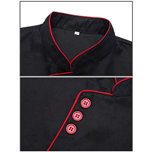 Freahap - Camisa Camiseta de Cocinero Cocina Uniforme Manga Larga Chaqueta de Chef Camarero para Hombres y Mujeres para Restaurante Hotel #1 L